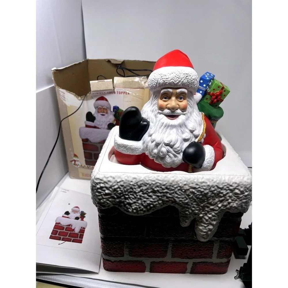 Cracker Barrel Christmas Holiday Santa Claus Chimney Tree‎ Topper New Open Box